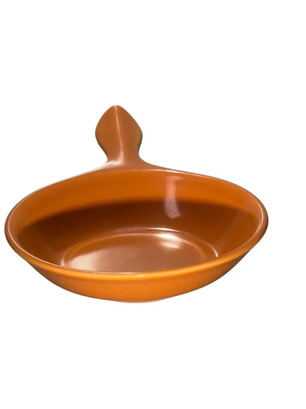 Vintage Syracuse China Restaurant Ware skillet Pan in a Vibrant Orange Glaze